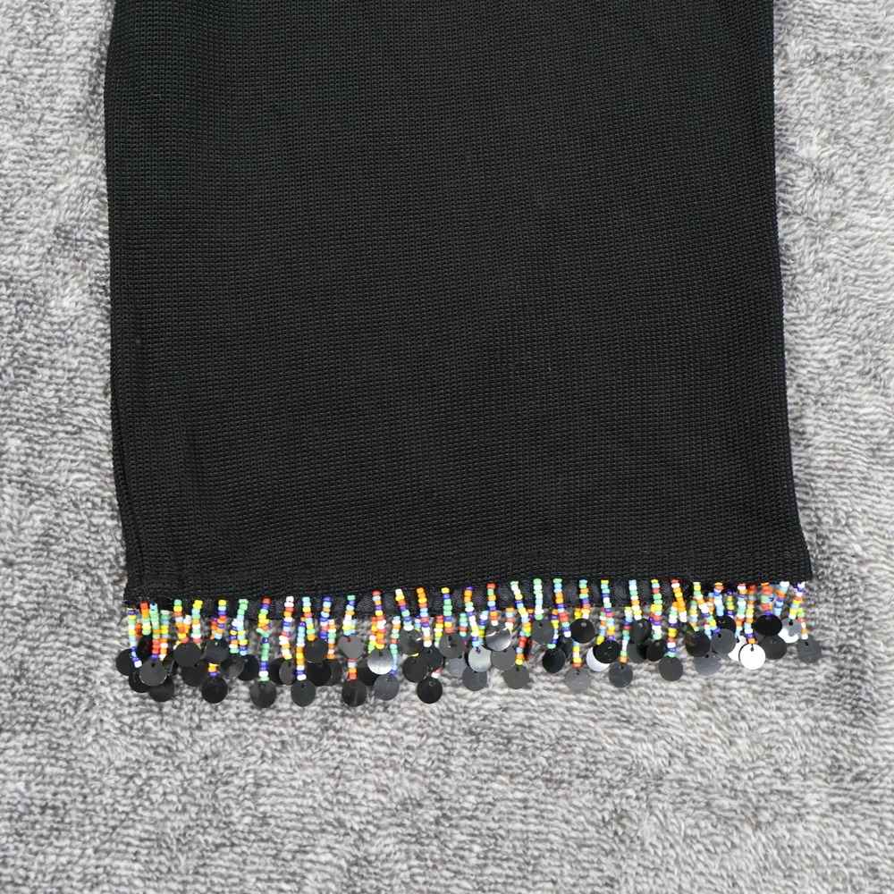 Vintage Ronni Nicole by Ouida Top & Pant Set Womens L Black Beaded Embellished - Picture 13 of 16